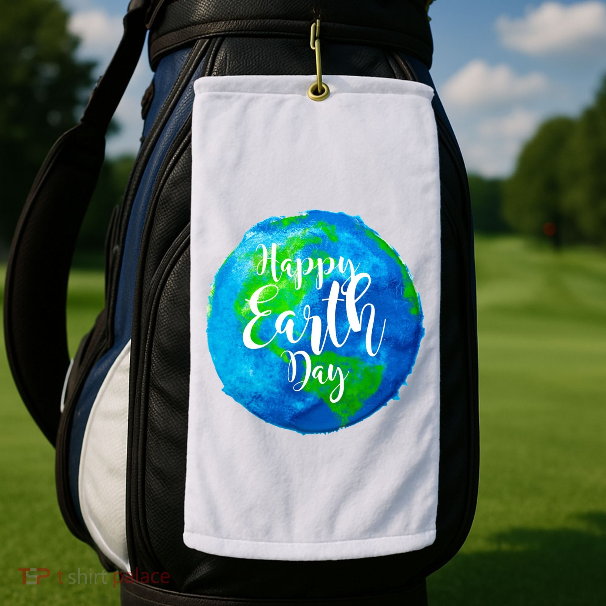 Happy Earth Day Globe Golf Towel