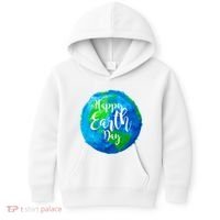 Happy Earth Day Globe Kids Hoodie thumb 0