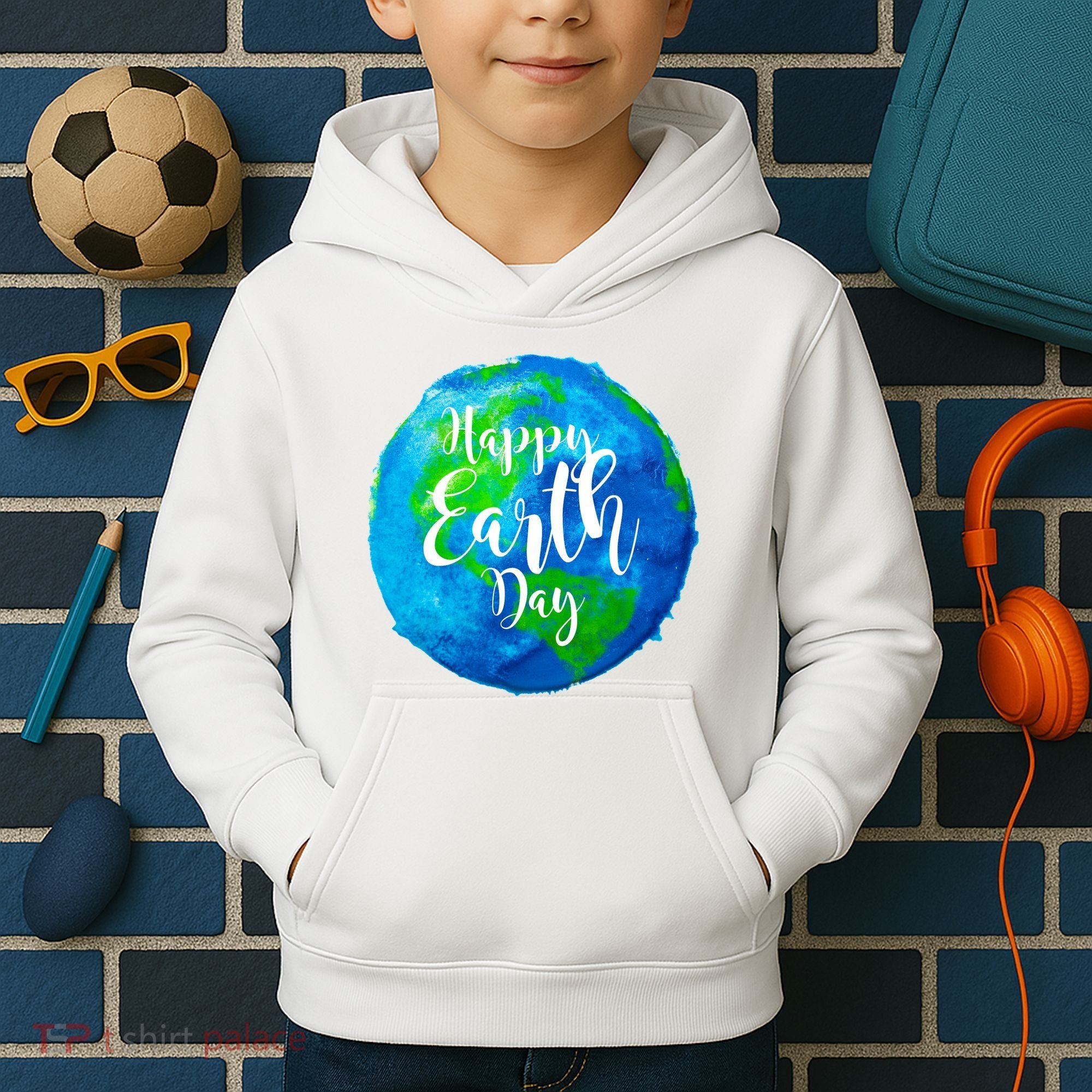 Happy Earth Day Globe Kids Hoodie