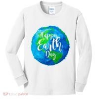Happy Earth Day Globe Kids Long Sleeve Shirt thumb 0