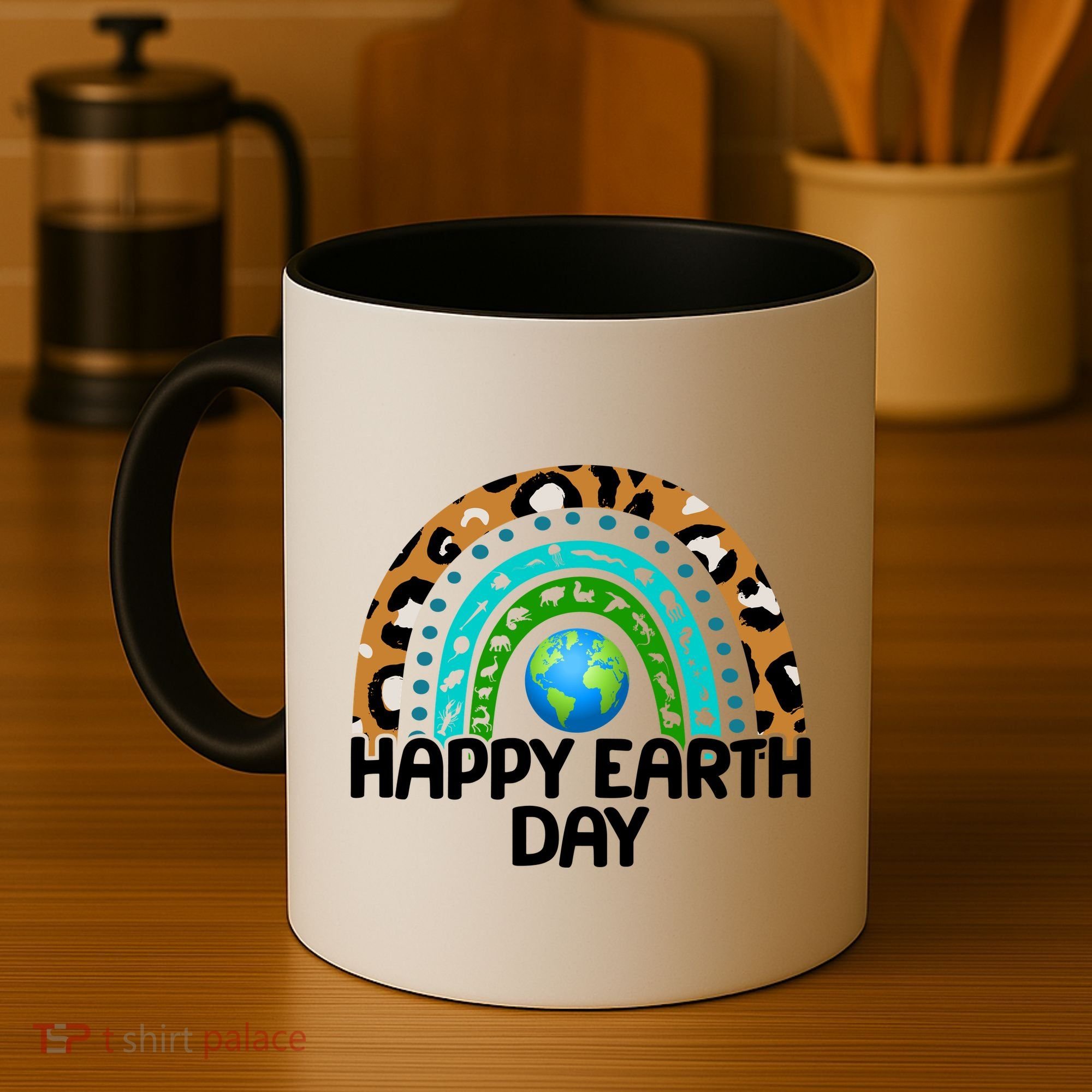 Happy Earth Day Wildlife Sealife Rainbow Coffee Mug