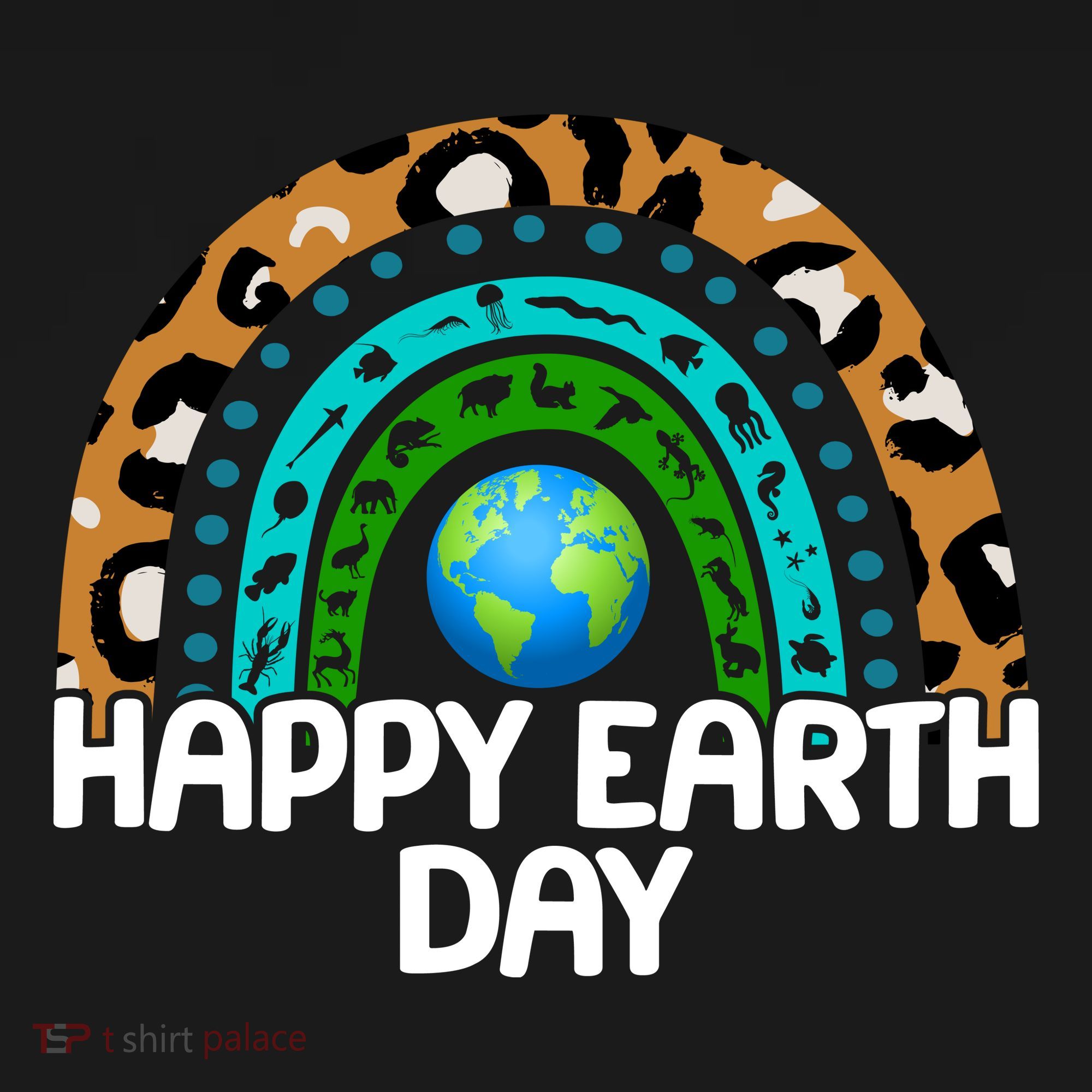 Happy Earth Day Wildlife Sealife Rainbow Ornament