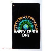 Happy Earth Day Wildlife Sealife Rainbow Golf Towel thumb 0