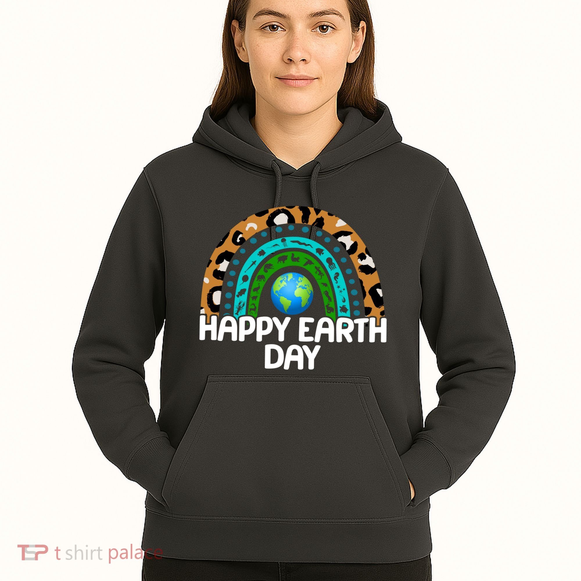 Happy Earth Day Wildlife Sealife Rainbow Hoodie