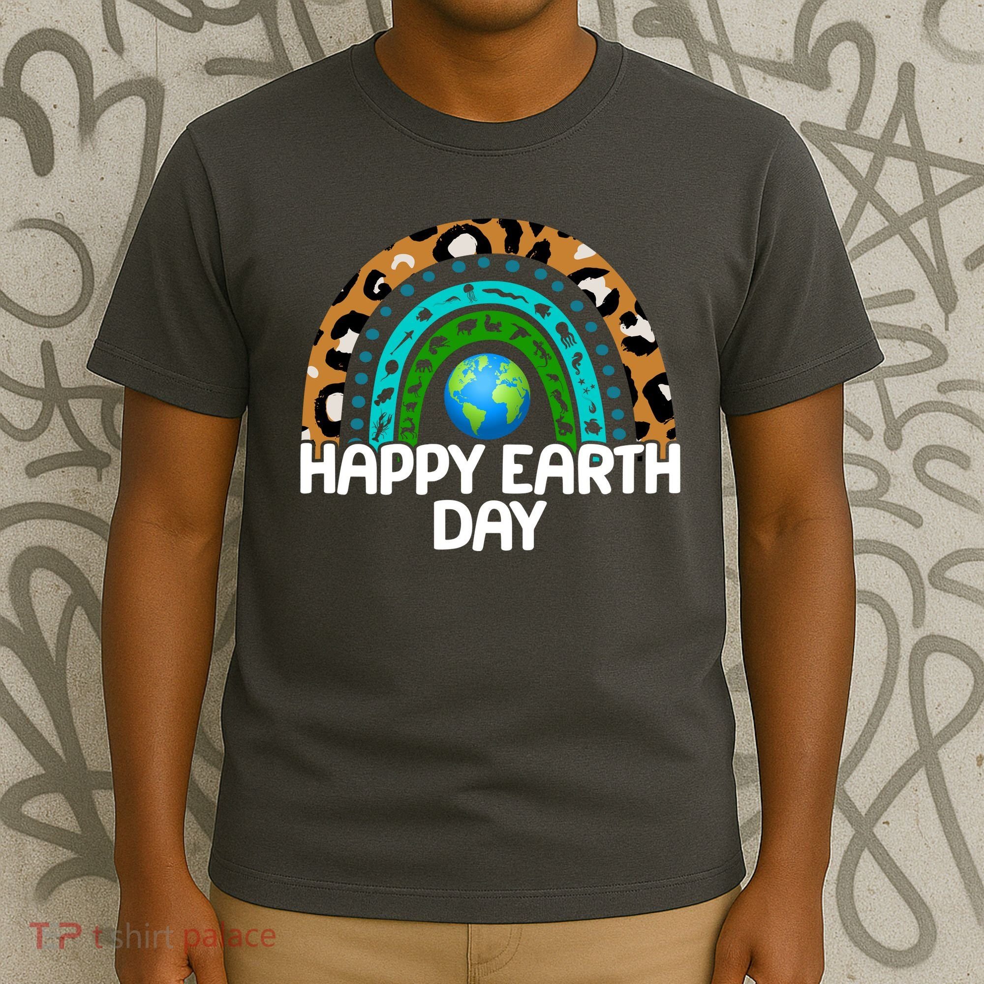 Happy Earth Day Wildlife Sealife Rainbow T-Shirt