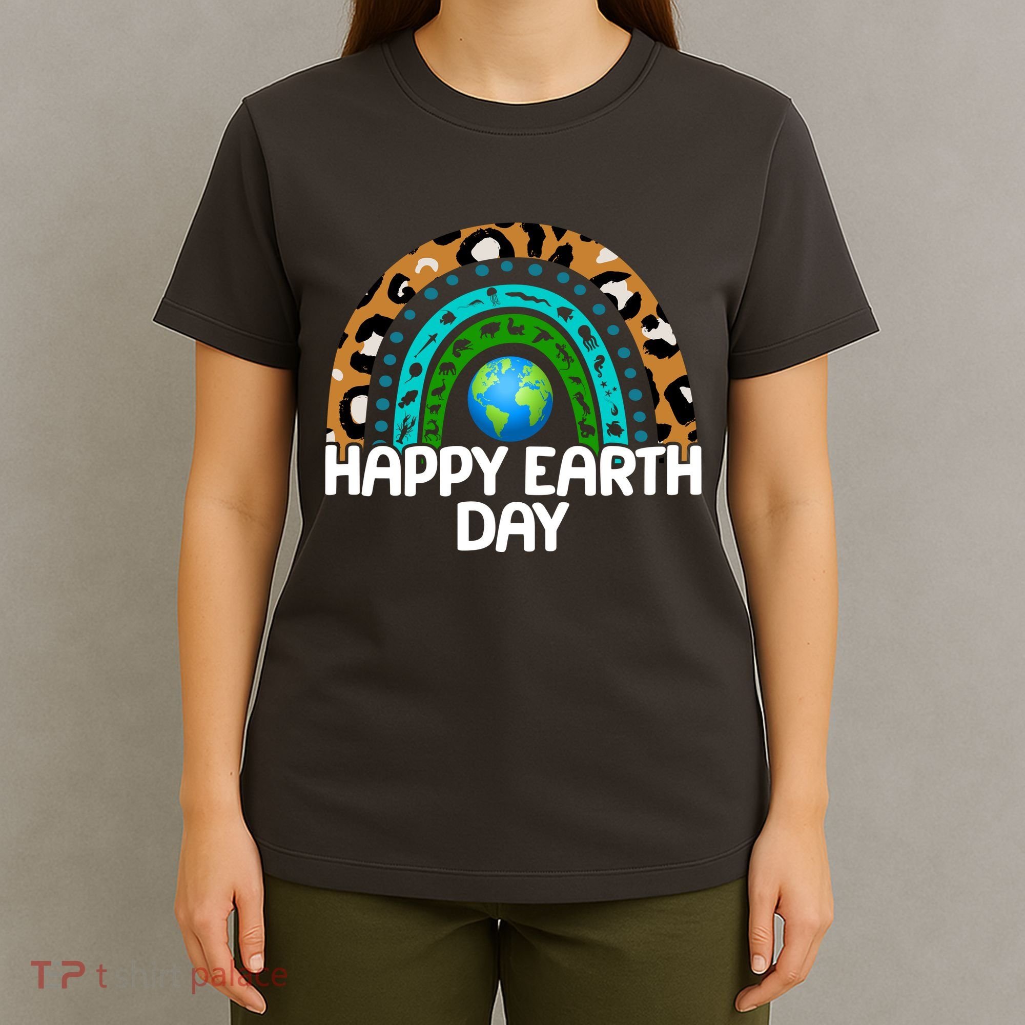 Happy Earth Day Wildlife Sealife Rainbow T-Shirt