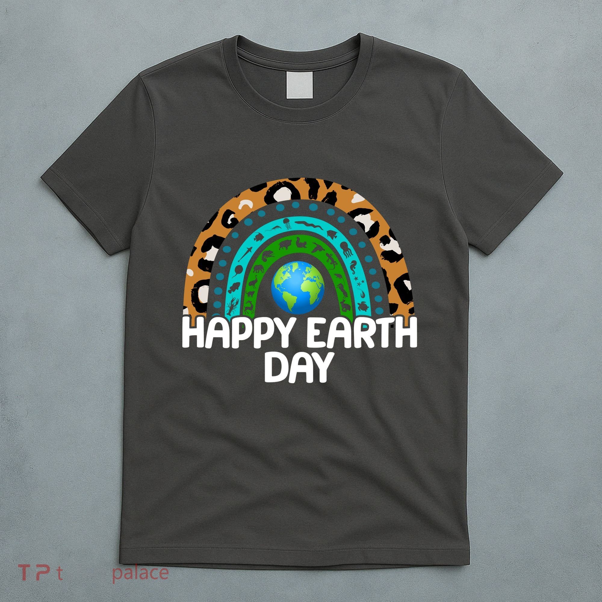 Happy Earth Day Wildlife Sealife Rainbow T-Shirt
