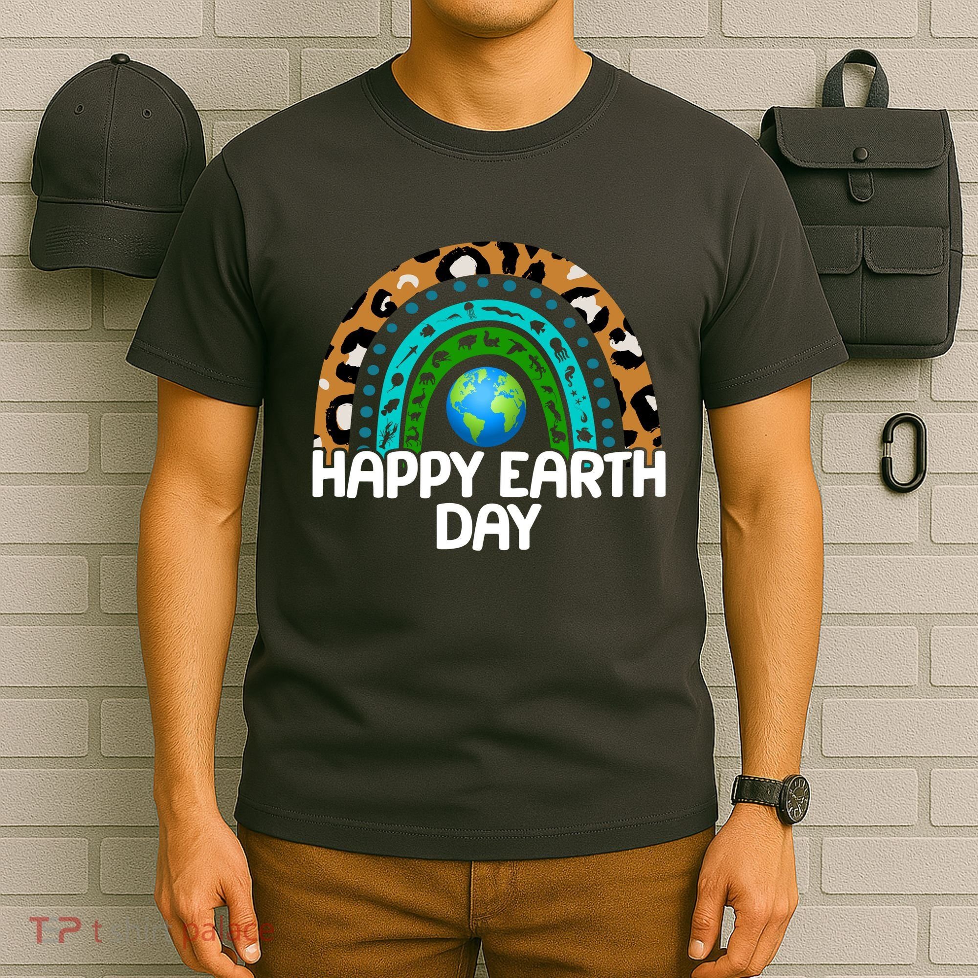 Happy Earth Day Wildlife Sealife Rainbow T-Shirt