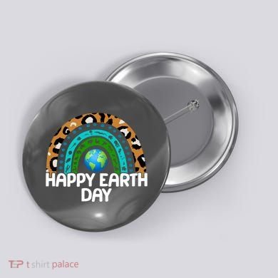 Happy Earth Day Wildlife Sealife Rainbow Button