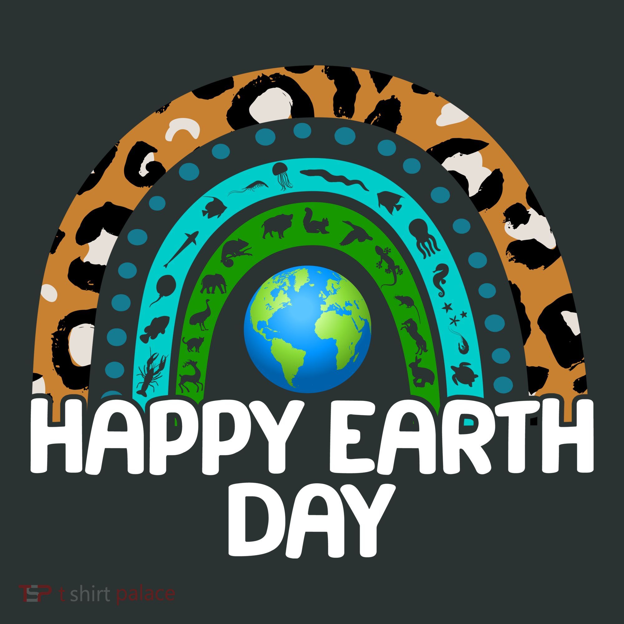 Happy Earth Day Wildlife Sealife Rainbow Coaster