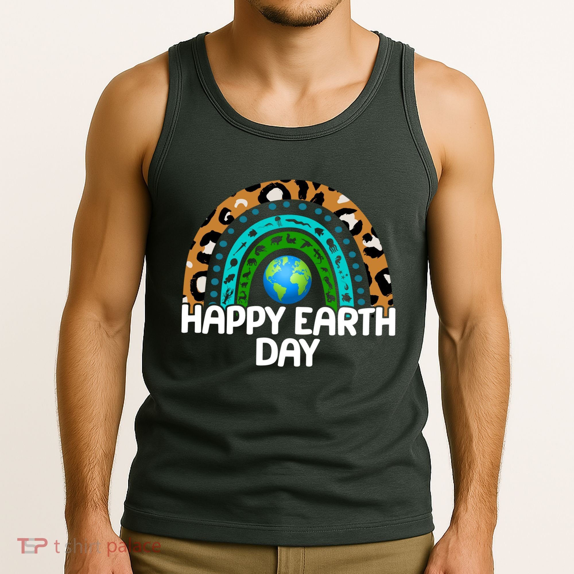Happy Earth Day Wildlife Sealife Rainbow Tank Top