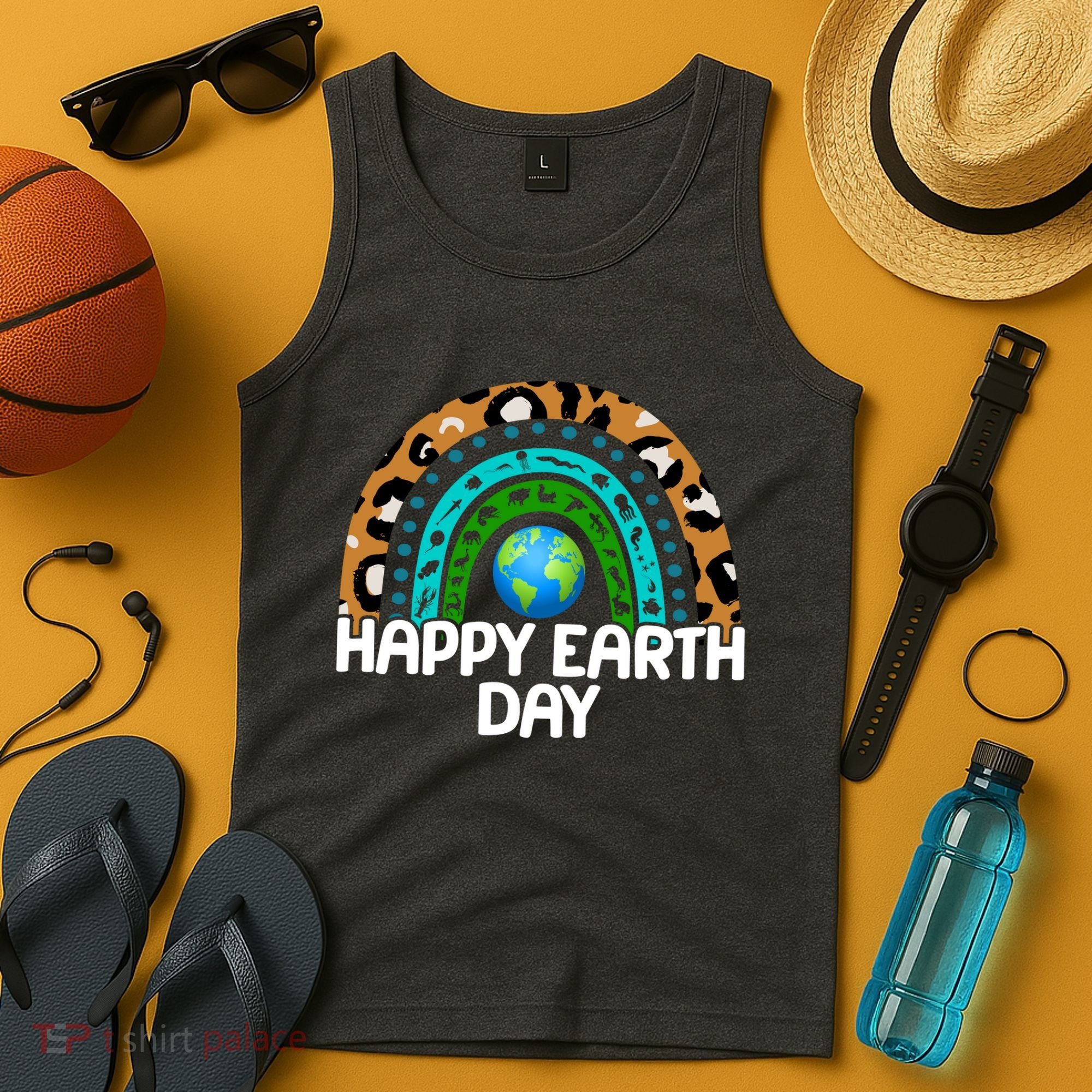 Happy Earth Day Wildlife Sealife Rainbow Tank Top