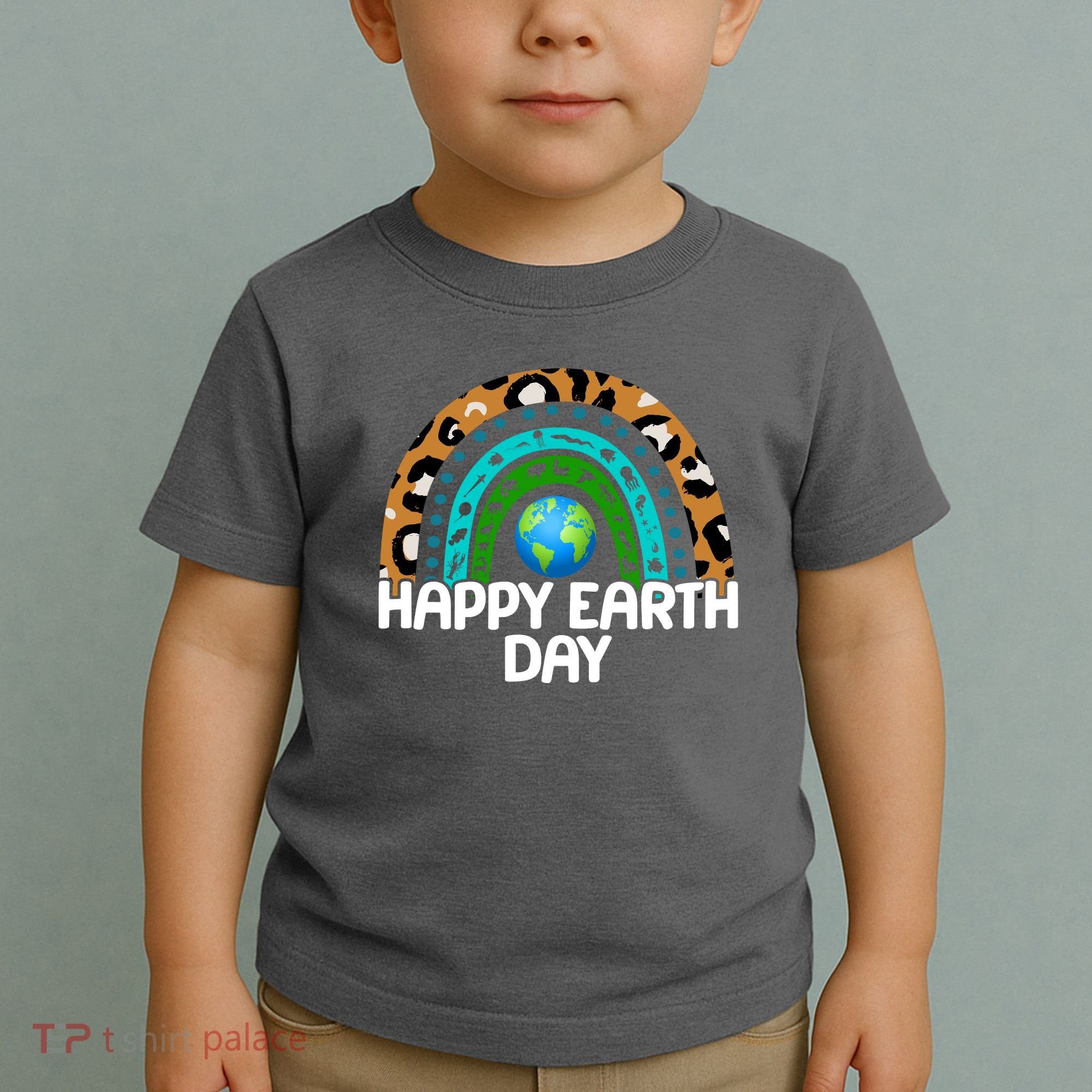 Happy Earth Day Wildlife Sealife Rainbow Toddler T-Shirt