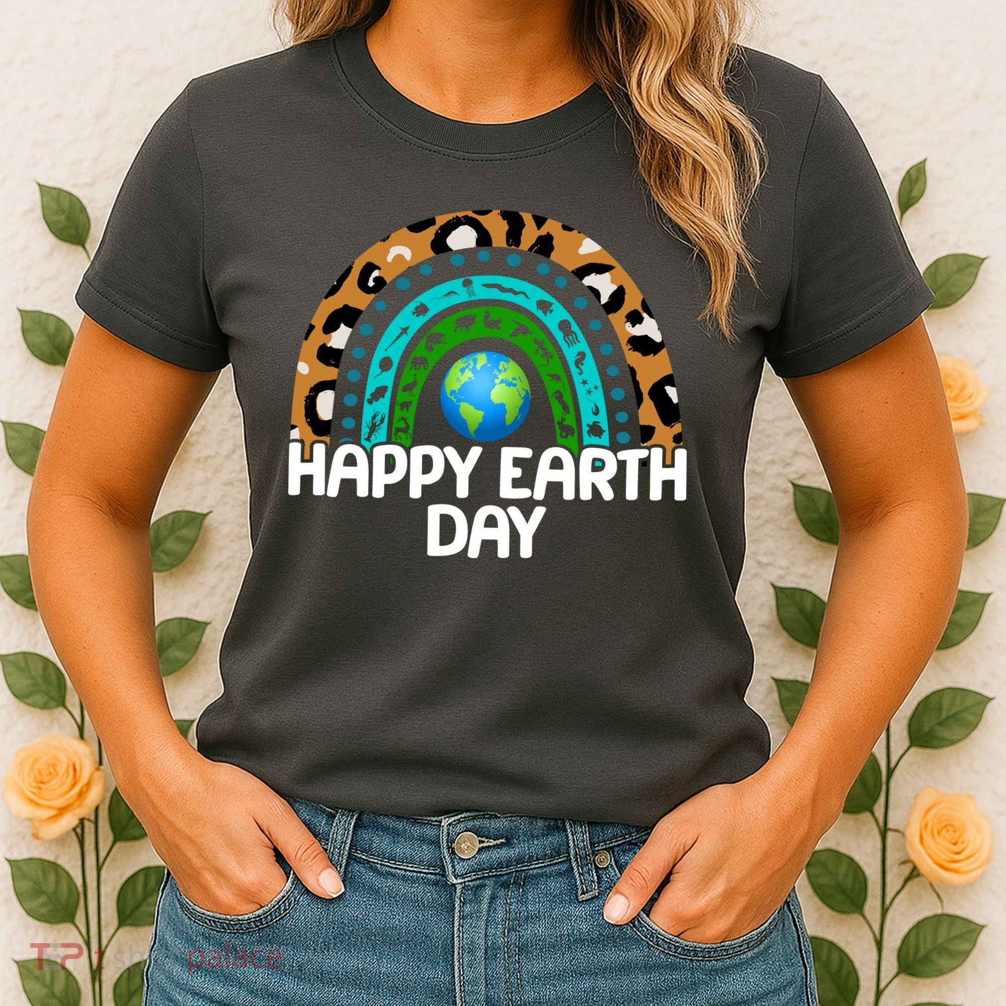 Happy Earth Day Wildlife Sealife Rainbow Women's T-Shirt