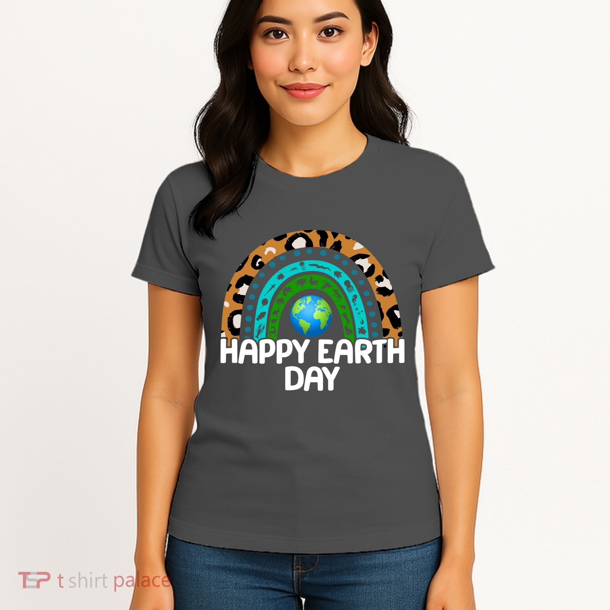 Happy Earth Day Wildlife Sealife Rainbow Women's T-Shirt
