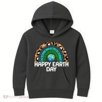 Happy Earth Day Wildlife Sealife Rainbow Kids Hoodie thumb 0