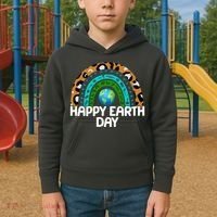 Happy Earth Day Wildlife Sealife Rainbow Kids Hoodie thumb 2
