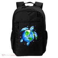 Happy Earth Day Restore Save The Planet Earth Sea Turtle Art Gift Backpack thumb 0