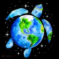 Happy Earth Day Restore Save The Planet Earth Sea Turtle Art Gift Coffee Mug thumb 5