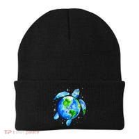 Happy Earth Day Restore Save The Planet Earth Sea Turtle Art Gift Beanie thumb 0