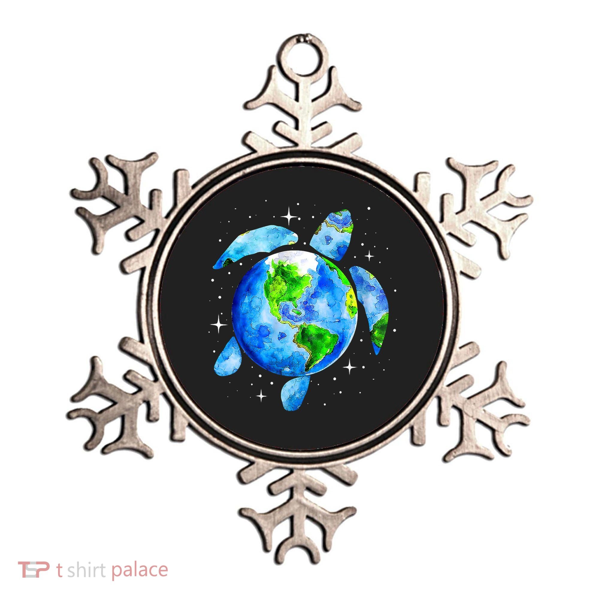 Happy Earth Day Restore Save The Planet Earth Sea Turtle Art Gift Ornament
