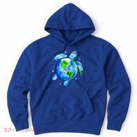 Happy Earth Day Restore Save The Planet Earth Sea Turtle Art Gift Hoodie thumb 0