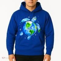 Happy Earth Day Restore Save The Planet Earth Sea Turtle Art Gift Hoodie thumb 2