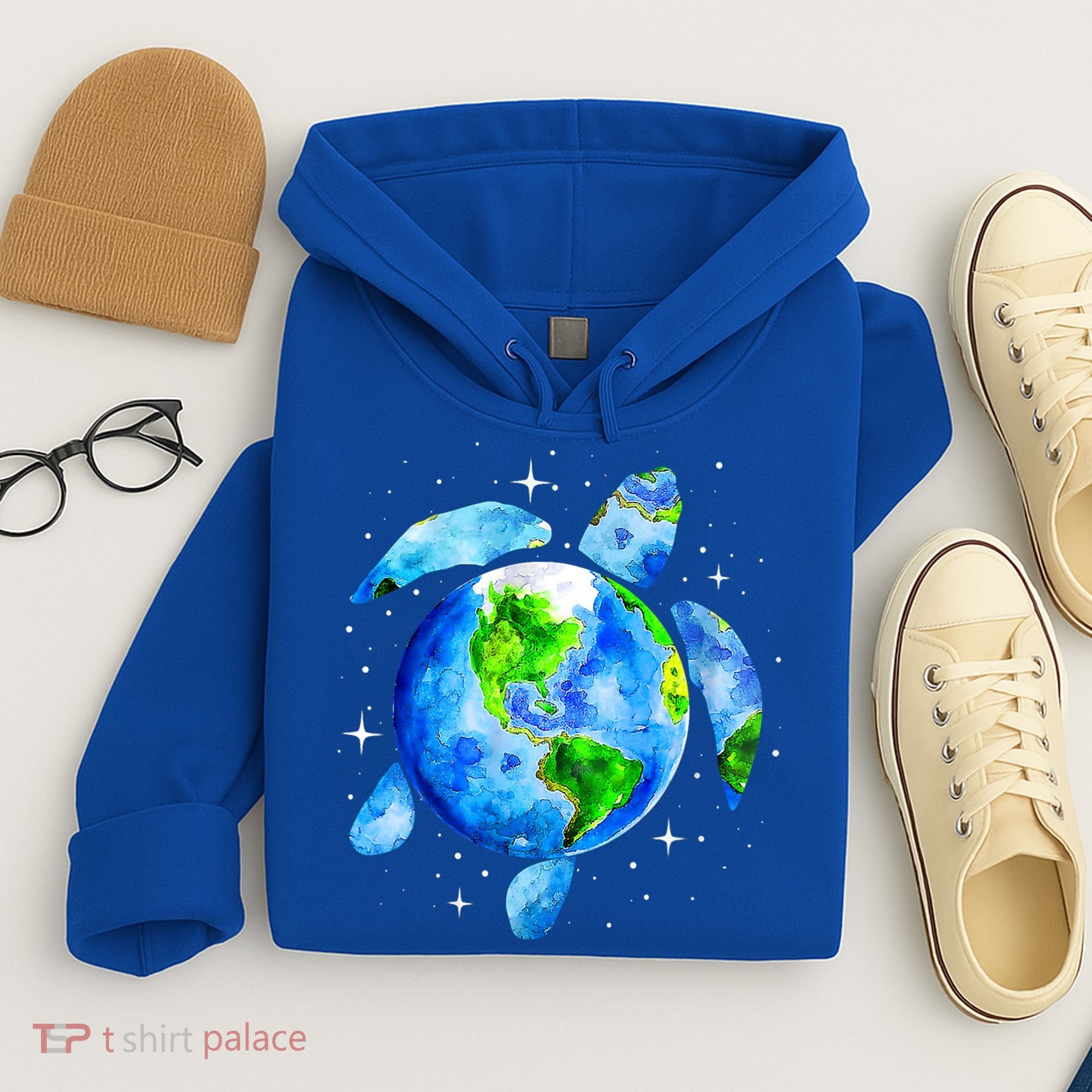 Happy Earth Day Restore Save The Planet Earth Sea Turtle Art Gift Hoodie