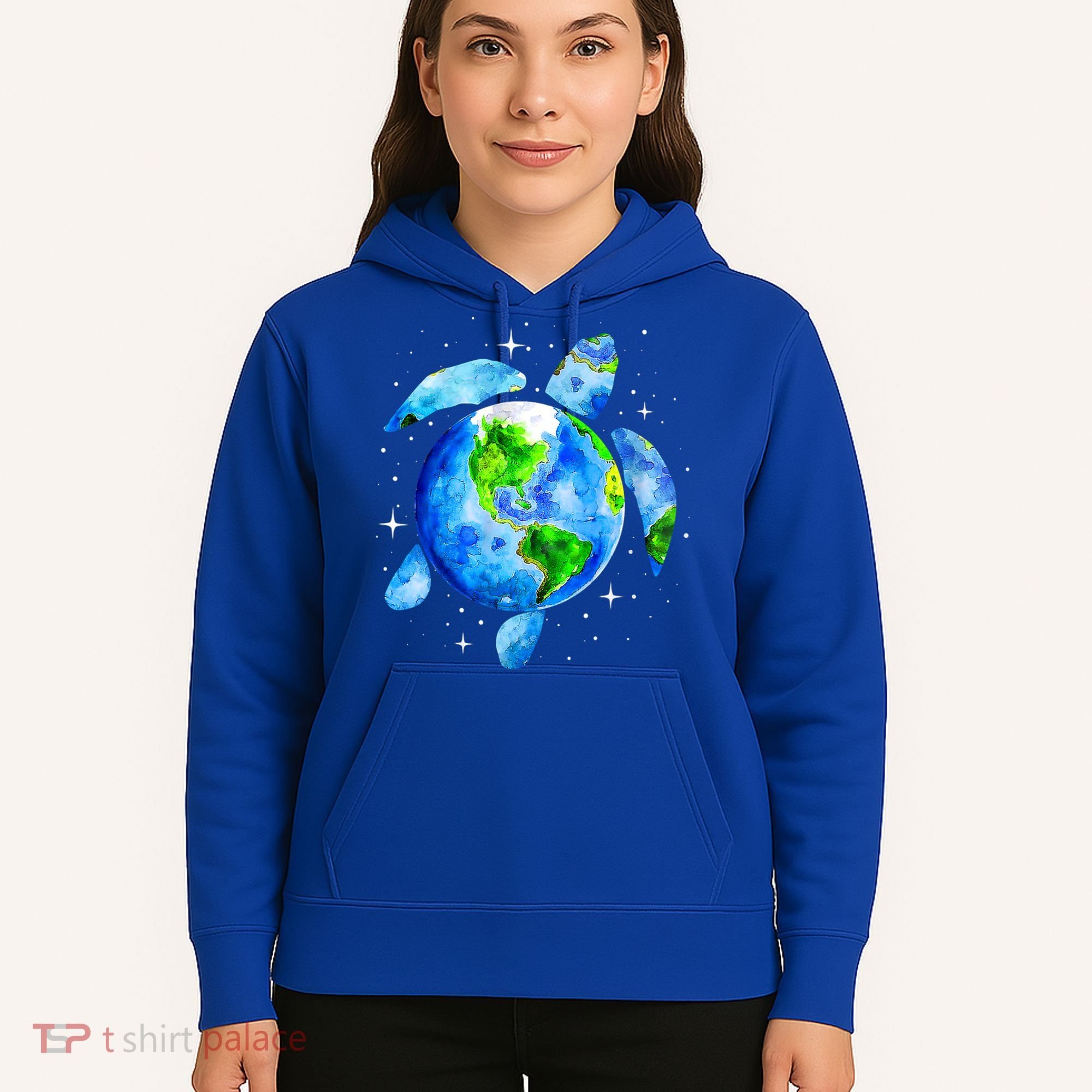 Happy Earth Day Restore Save The Planet Earth Sea Turtle Art Gift Hoodie