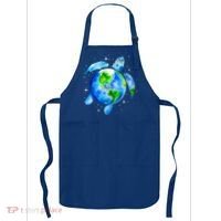 Happy Earth Day Restore Save The Planet Earth Sea Turtle Art Gift Apron thumb 0