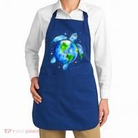 Happy Earth Day Restore Save The Planet Earth Sea Turtle Art Gift Apron thumb 2