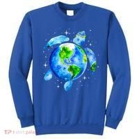 Happy Earth Day Restore Save The Planet Earth Sea Turtle Art Gift Sweatshirt thumb 0