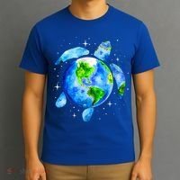 Happy Earth Day Restore Save The Planet Earth Sea Turtle Art Gift T-Shirt thumb 3