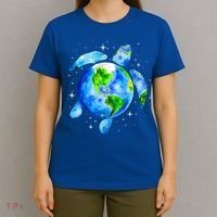 Happy Earth Day Restore Save The Planet Earth Sea Turtle Art Gift T-Shirt thumb 4