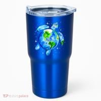 Happy Earth Day Restore Save The Planet Earth Sea Turtle Art Gift Tumbler thumb 0