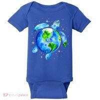 Happy Earth Day Restore Save The Planet Earth Sea Turtle Art Gift Baby Bodysuit thumb 0