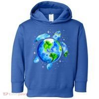 Happy Earth Day Restore Save The Planet Earth Sea Turtle Art Gift Toddler Hoodie thumb 0