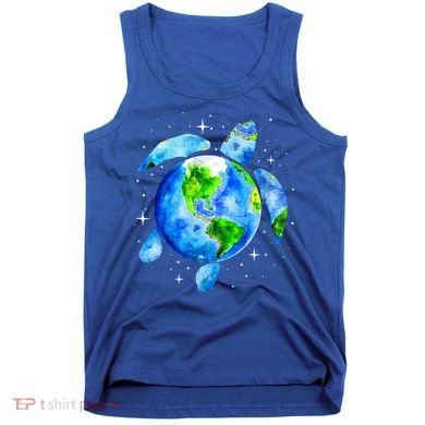 Happy Earth Day Restore Save The Planet Earth Sea Turtle Art Gift Tank Top