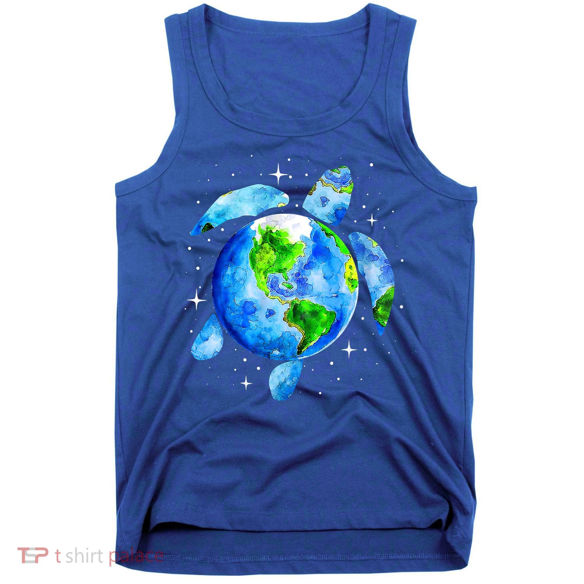 Happy Earth Day Restore Save The Planet Earth Sea Turtle Art Gift Tank Top