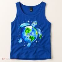 Happy Earth Day Restore Save The Planet Earth Sea Turtle Art Gift Tank Top thumb 2
