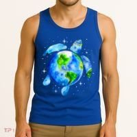 Happy Earth Day Restore Save The Planet Earth Sea Turtle Art Gift Tank Top thumb 3