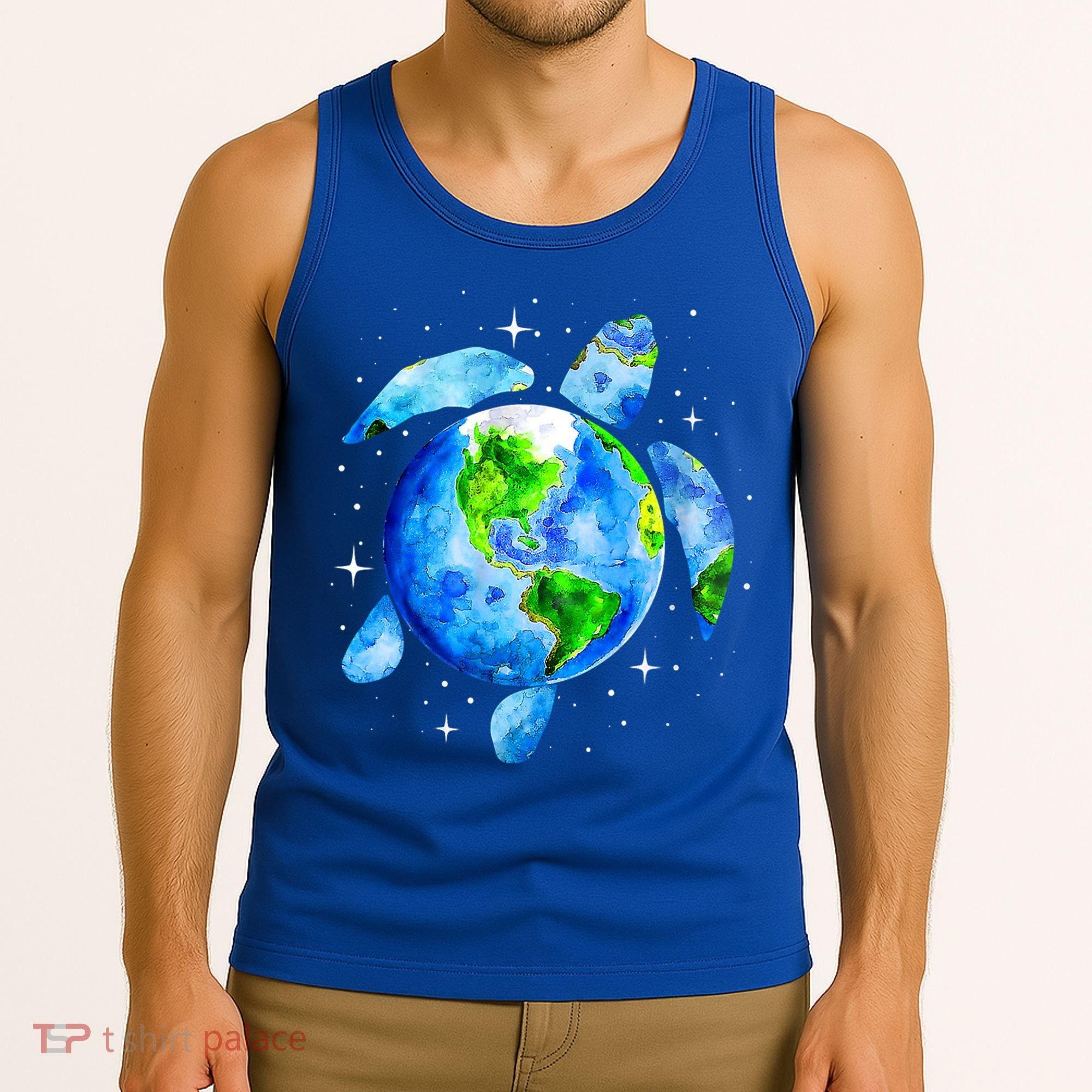 Happy Earth Day Restore Save The Planet Earth Sea Turtle Art Gift Tank Top