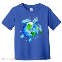 Happy Earth Day Restore Save The Planet Earth Sea Turtle Art Gift Toddler T-Shirt thumb 0