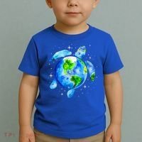 Happy Earth Day Restore Save The Planet Earth Sea Turtle Art Gift Toddler T-Shirt thumb 2