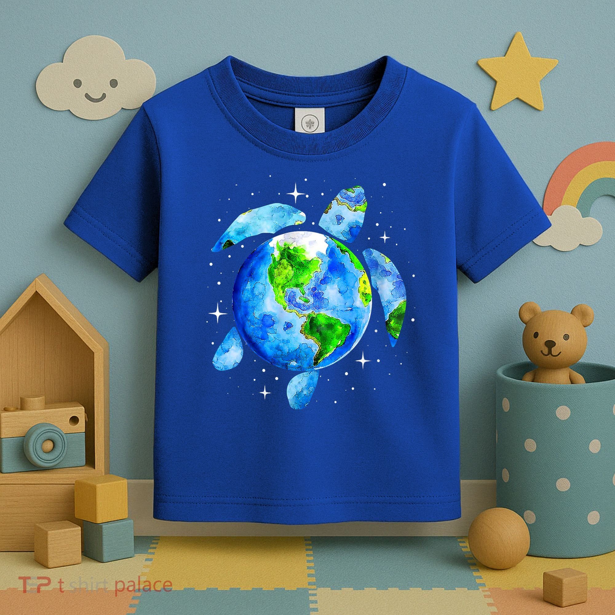 Happy Earth Day Restore Save The Planet Earth Sea Turtle Art Gift Toddler T-Shirt