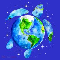 Happy Earth Day Restore Save The Planet Earth Sea Turtle Art Gift Kids Sweatshirt thumb 2