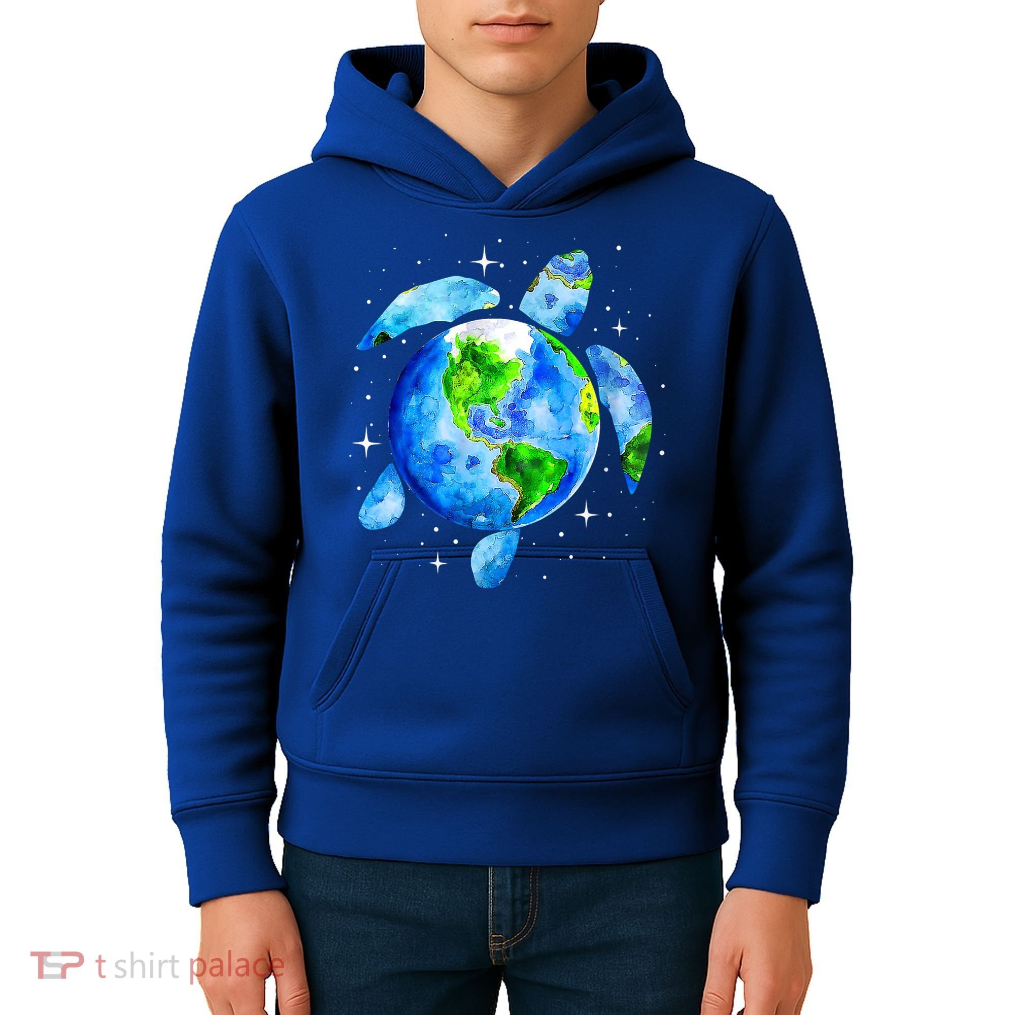 Happy Earth Day Restore Save The Planet Earth Sea Turtle Art Gift Kids Hoodie