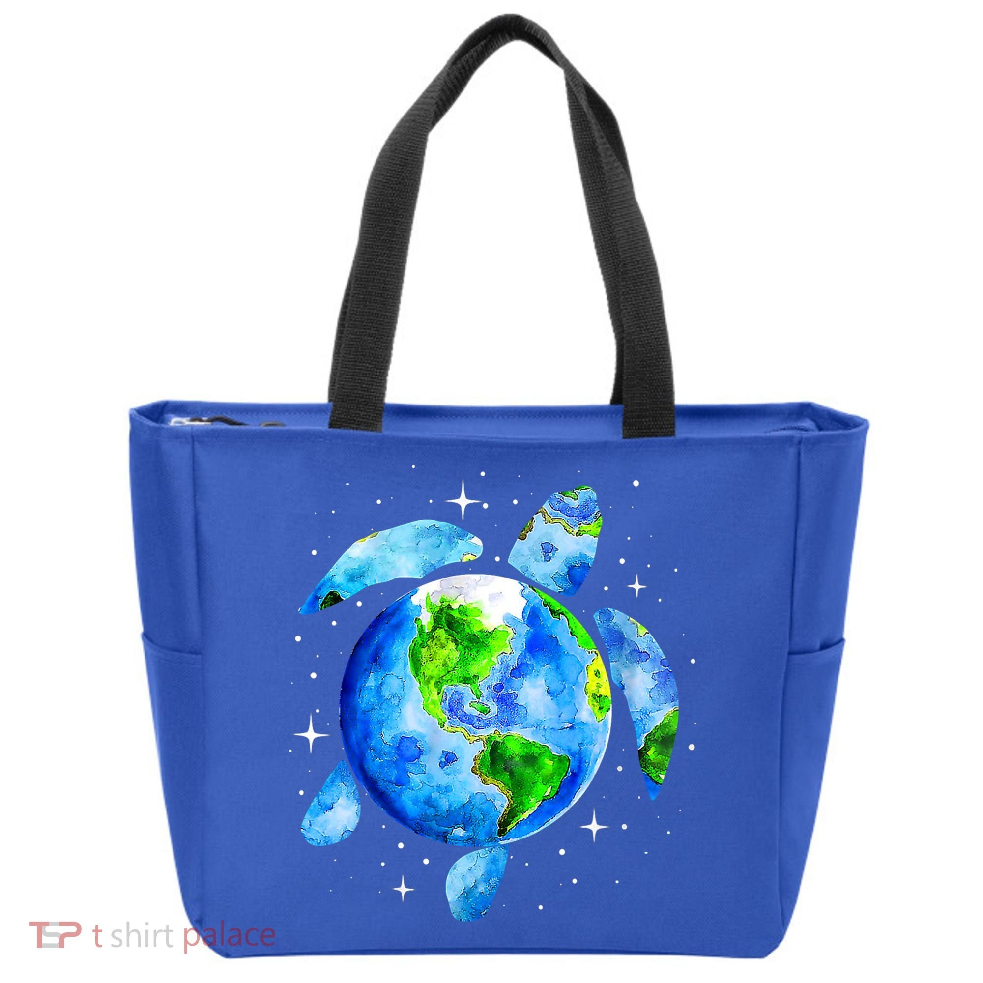 Happy Earth Day Restore Save The Planet Earth Sea Turtle Art Gift Tote Bag