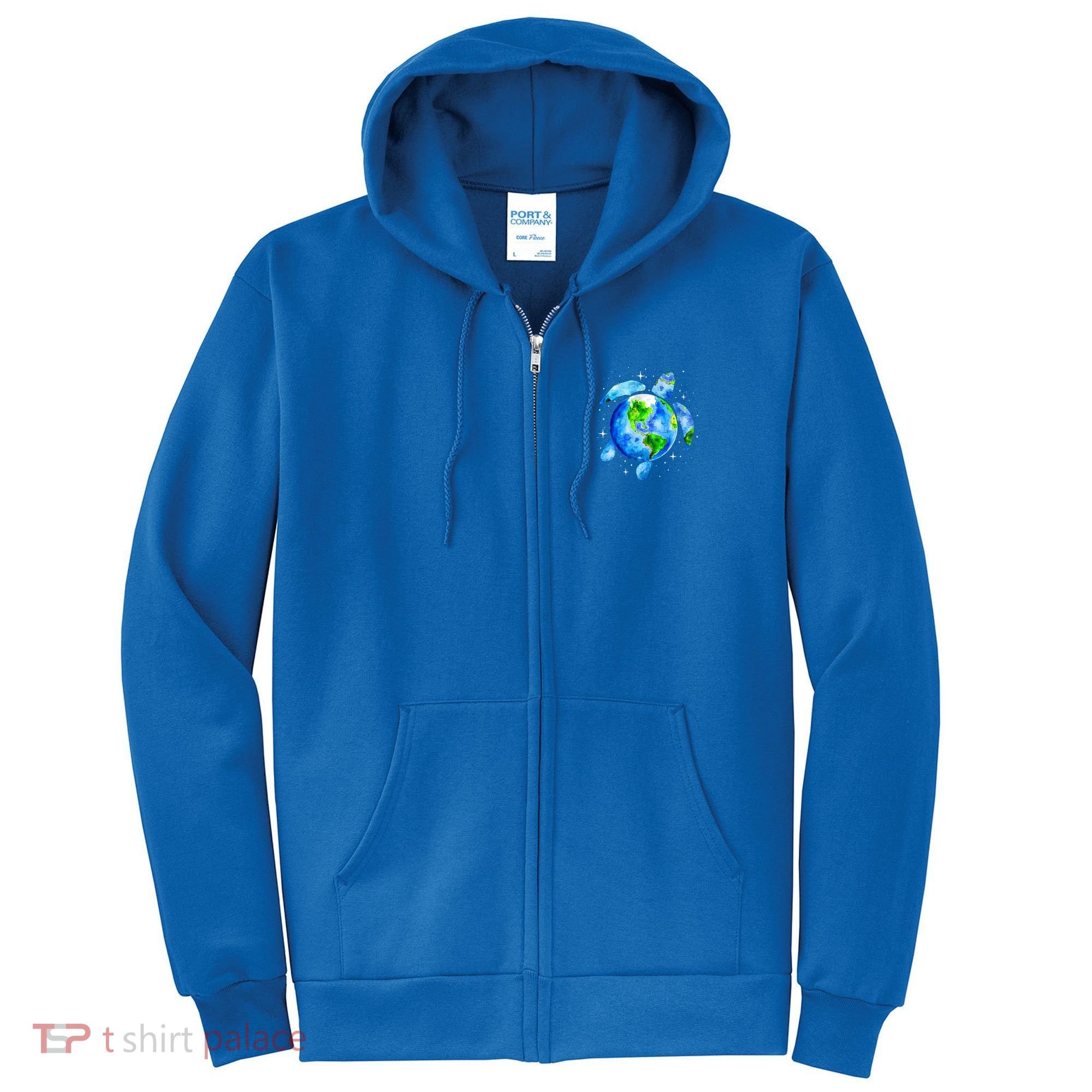 Happy Earth Day Restore Save The Planet Earth Sea Turtle Art Gift Full Zip Hoodie