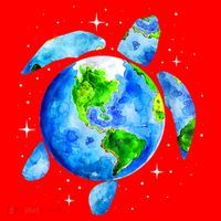 Happy Earth Day Restore Save The Planet Earth Sea Turtle Art Gift Santa Hat thumb 1
